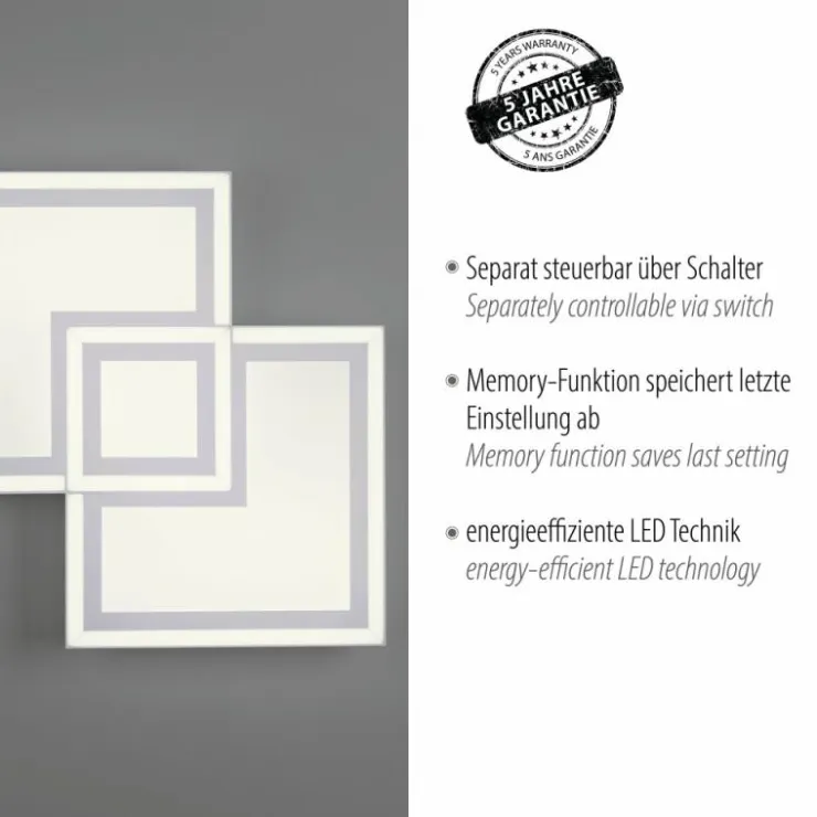 Luminaires Leuchten Direkt Éclairage Led|Plafonnier Leuchten-Direkt BEDGING LED Blanc, 1 lumière