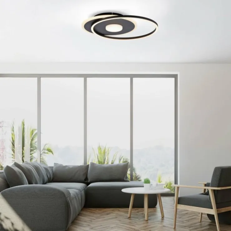 Luminaires Leuchten Direkt Éclairage Led|Plafonnier Leuchten-Direkt DOMINO LED Noir, 1 lumière