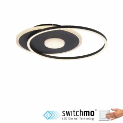 Luminaires Leuchten Direkt Éclairage Led|Plafonnier Leuchten-Direkt DOMINO LED Noir, 1 lumière