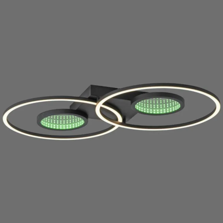 Luminaires Leuchten Direkt Éclairage Led|Plafonnier Leuchten-Direkt TUNEL LED Noir, 1 lumière, Télécommandes, Changeur de couleurs