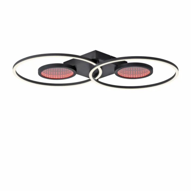 Luminaires Leuchten Direkt Éclairage Led|Plafonnier Leuchten-Direkt TUNEL LED Noir, 1 lumière, Télécommandes, Changeur de couleurs