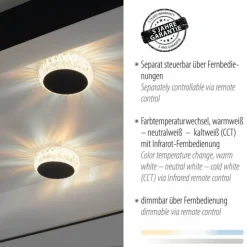 Luminaires Leuchten Direkt Éclairage Led|Plafonnier Leuchten-Direkt VERTIGO LED Noir, 1 lumière, Télécommandes
