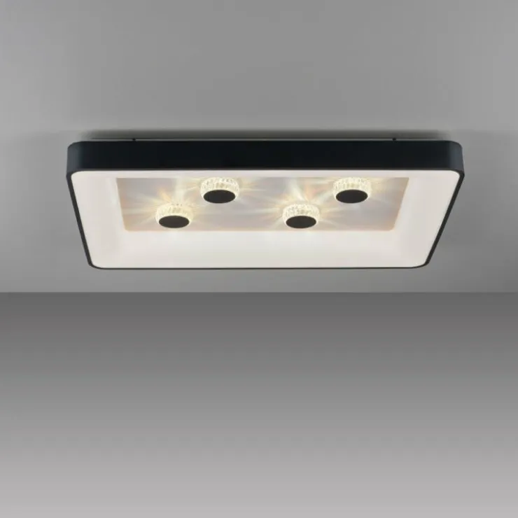 Luminaires Leuchten Direkt Éclairage Led|Plafonnier Leuchten-Direkt VERTIGO LED Noir, 1 lumière, Télécommandes