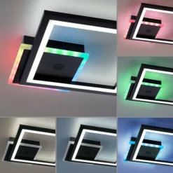 Luminaires Leuchten Direkt Éclairage Led|Plafonnier Leuchten-Direkt MUSIKA LED Noir, 1 lumière, Télécommandes, Changeur de couleurs