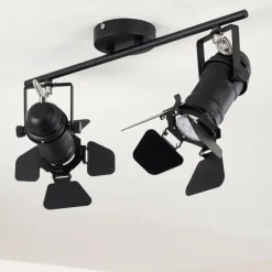 hofstein Spots Et Projecteurs|Plafonnier Lichinga Noir, 2 lumières