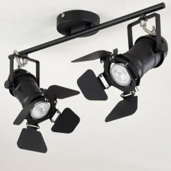 hofstein Spots Et Projecteurs|Plafonnier Lichinga Noir, 2 lumières