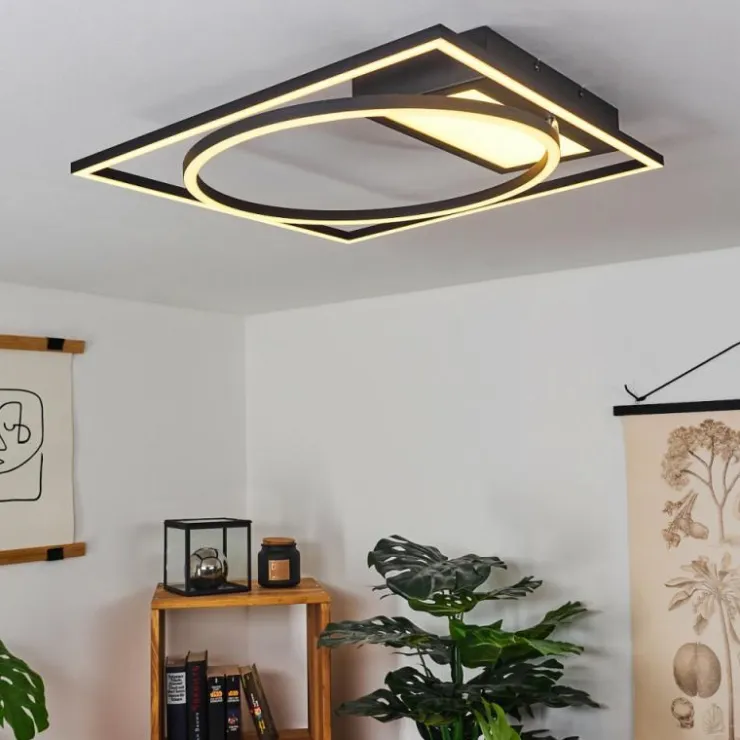 hofstein Éclairage Led|Plafonnier Loftheim LED Chrome, Noir, Blanc, 1 lumière, Télécommandes