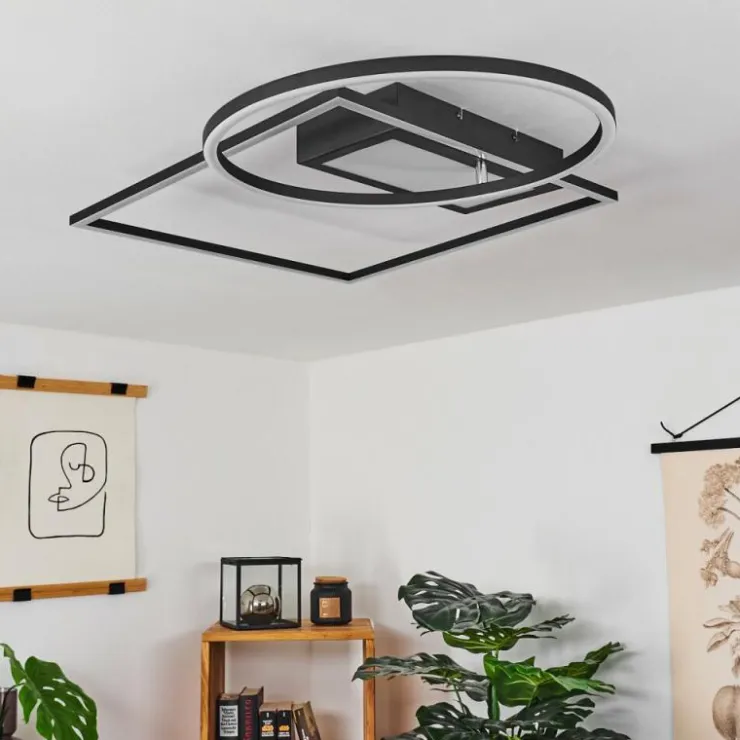 hofstein Éclairage Led|Plafonnier Loftheim LED Chrome, Noir, Blanc, 1 lumière, Télécommandes