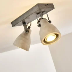 hofstein Spots Et Projecteurs|Plafonnier Lomma Gris, 2 lumières