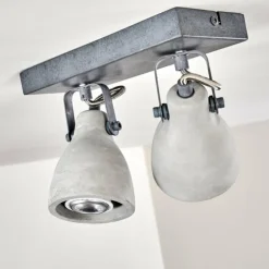 hofstein Spots Et Projecteurs|Plafonnier Lomma Gris, 2 lumières