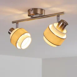 hofstein Spots Et Projecteurs|Plafonnier Lotorp Nickel mat, 2 lumières