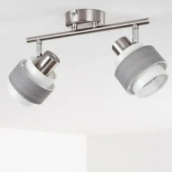 hofstein Spots Et Projecteurs|Plafonnier Lotorp Nickel mat, 2 lumières