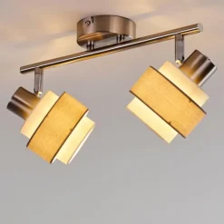 hofstein Spots Et Projecteurs|Plafonnier Lotorp Nickel mat, 2 lumières