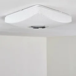 hofstein Éclairage Led|Plafonnier Lovisa LED Chrome, Blanc, 1 lumière, Télécommandes, Changeur de couleurs