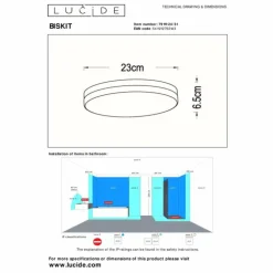 Luminaires Lucide Éclairage Led|Plafonnier Lucide BISKIT LED Blanc, 1 lumière, Détecteur de mouvement