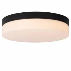 Luminaires Lucide Éclairage Led|Plafonnier Lucide BISKIT LED Noir, 1 lumière, Détecteur de mouvement