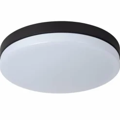 Luminaires Lucide Éclairage Led|Plafonnier Lucide BISKIT LED Noir, 1 lumière, Détecteur de mouvement