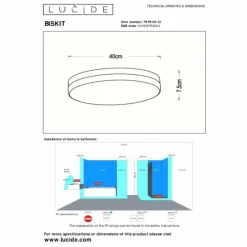 Luminaires Lucide Éclairage Led|Plafonnier Lucide BISKIT LED Blanc, 1 lumière, Détecteur de mouvement