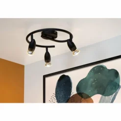 Luminaires Lucide Spots Et Projecteurs|Plafonnier Lucide CARO Noir, 3 lumières