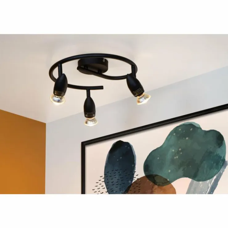 Luminaires Lucide Spots Et Projecteurs|Plafonnier Lucide CARO Noir, 3 lumières