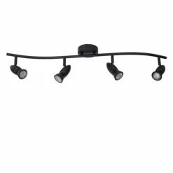 Luminaires Lucide Spots Et Projecteurs|Plafonnier Lucide CARO Noir, 4 lumières