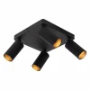 Luminaires Lucide Spots Et Projecteurs|Plafonnier Lucide CLUBS Noir, 4 lumières
