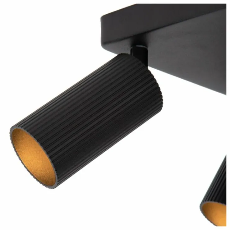 Luminaires Lucide Spots Et Projecteurs|Plafonnier Lucide CLUBS Noir, 4 lumières