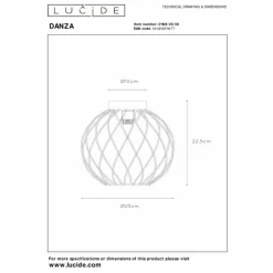Luminaires Lucide Plafonniers|Plafonnier Lucide DANZA Noir, 1 lumière