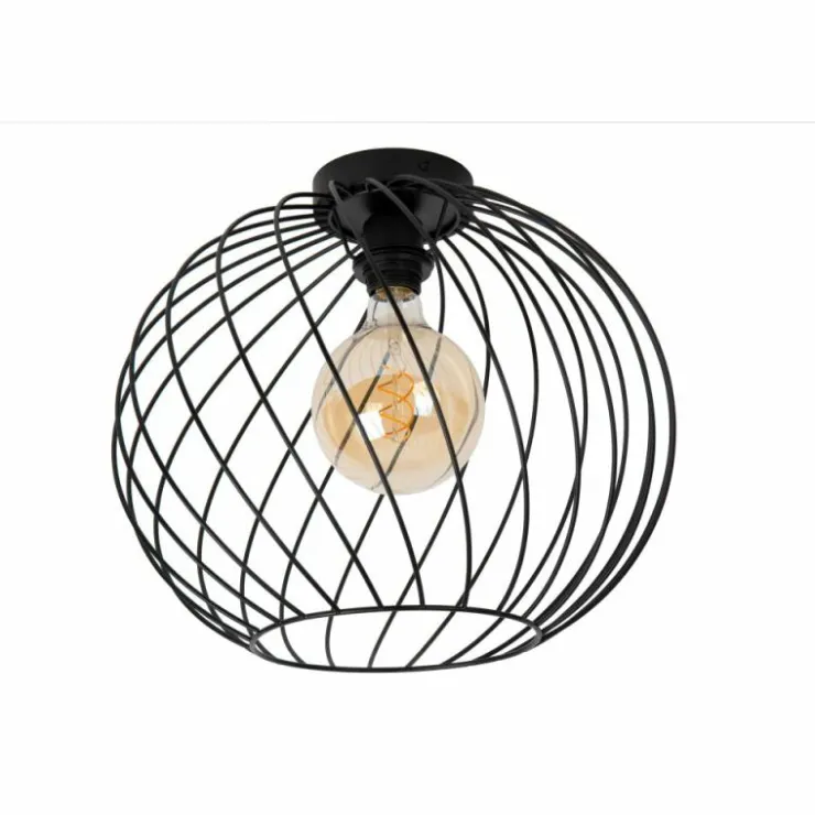 Luminaires Lucide Plafonniers|Plafonnier Lucide DANZA Noir, 1 lumière