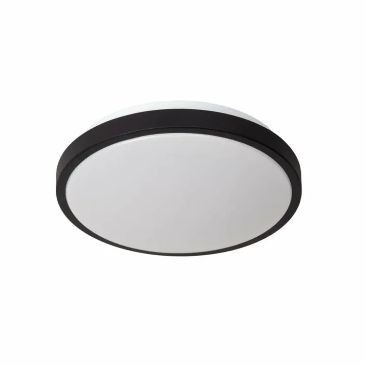 Luminaires Lucide Éclairage Led|Plafonnier Lucide DASHER LED Noir, 1 lumière, Détecteur de mouvement