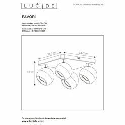 Luminaires Lucide Plafonniers|Plafonnier Lucide FAVORI Blanc, 4 lumières