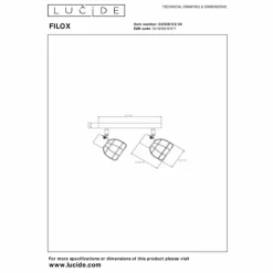 Luminaires Lucide Spots Et Projecteurs|Plafonnier Lucide FILOX Noir, 2 lumières