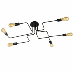 Luminaires Lucide Plafonniers|Plafonnier Lucide LESTER Noir, 6 lumières