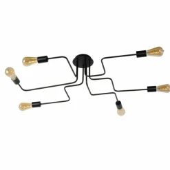 Luminaires Lucide Plafonniers|Plafonnier Lucide LESTER Noir, 6 lumières