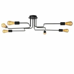 Luminaires Lucide Plafonniers|Plafonnier Lucide LESTER Noir, 6 lumières