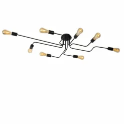Luminaires Lucide Plafonniers|Plafonnier Lucide LESTER Noir, 8 lumières