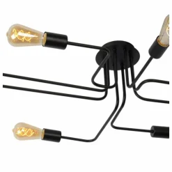 Luminaires Lucide Plafonniers|Plafonnier Lucide LESTER Noir, 8 lumières