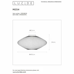 Luminaires Lucide Plafonniers|Plafonnier Lucide MESH Noir, 1 lumière