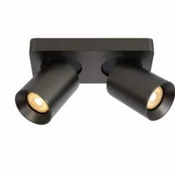 Luminaires Lucide Spots Et Projecteurs|Plafonnier Lucide NIGEL LED Acier inoxydable, Noir, 2 lumières