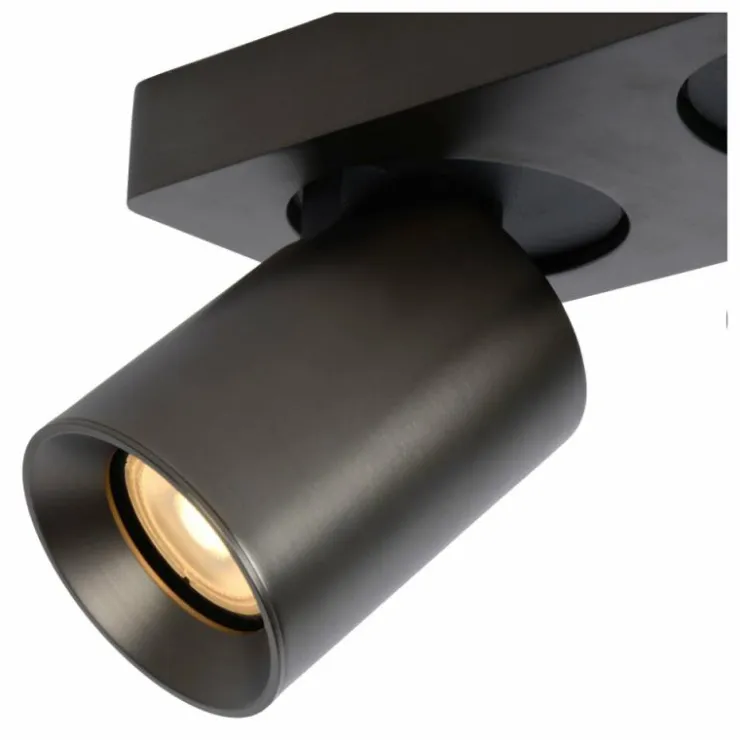 Luminaires Lucide Spots Et Projecteurs|Plafonnier Lucide NIGEL LED Acier inoxydable, Noir, 2 lumières