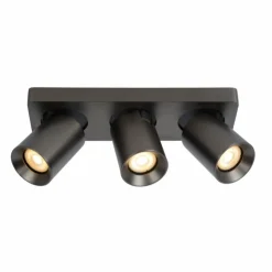 Luminaires Lucide Éclairage Led|Plafonnier Lucide NIGEL LED Acier inoxydable, Noir, 3 lumières