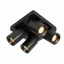 Luminaires Lucide Éclairage Led|Plafonnier Lucide NIGEL LED Acier inoxydable, Noir, 4 lumières