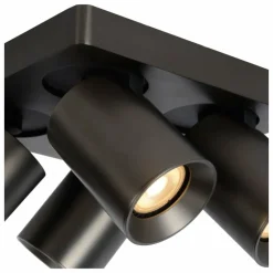 Luminaires Lucide Éclairage Led|Plafonnier Lucide NIGEL LED Acier inoxydable, Noir, 4 lumières