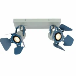 Luminaires Lucide Plafonniers|Plafonnier Lucide PICTO Bleu, Gris, 2 lumières