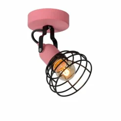 Luminaires Lucide Plafonniers|Plafonnier Lucide Pola Rose, Noir, 1 lumière