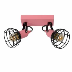 Luminaires Lucide Plafonniers|Plafonnier Lucide Pola Rose, Noir, 2 lumières