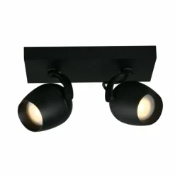 Luminaires Lucide Spots Et Projecteurs|Plafonnier Lucide PRESTON Noir, 2 lumières