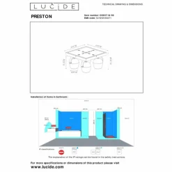 Luminaires Lucide Spots Et Projecteurs|Plafonnier Lucide PRESTON Noir, 4 lumières