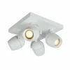 Luminaires Lucide Spots Et Projecteurs|Plafonnier Lucide PRESTON Blanc, 4 lumières