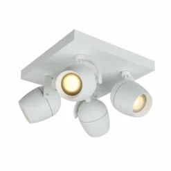 Luminaires Lucide Spots Et Projecteurs|Plafonnier Lucide PRESTON Blanc, 4 lumières